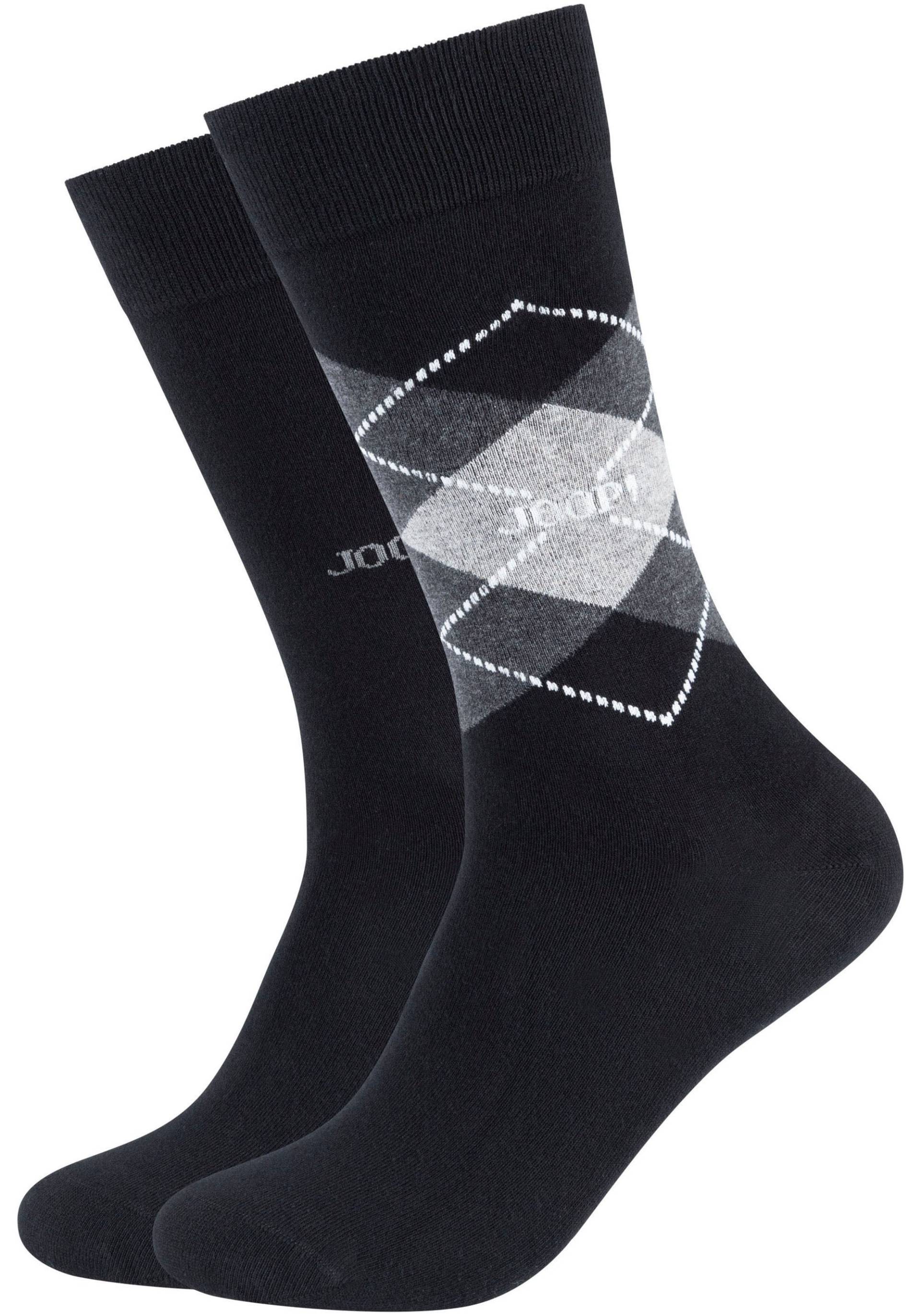 JOOP! Socken »premium essentials«, (2er Pack), Premium Qualität, verstärkte Ferse, verstärkte Zehen, Argyle Design von JOOP!