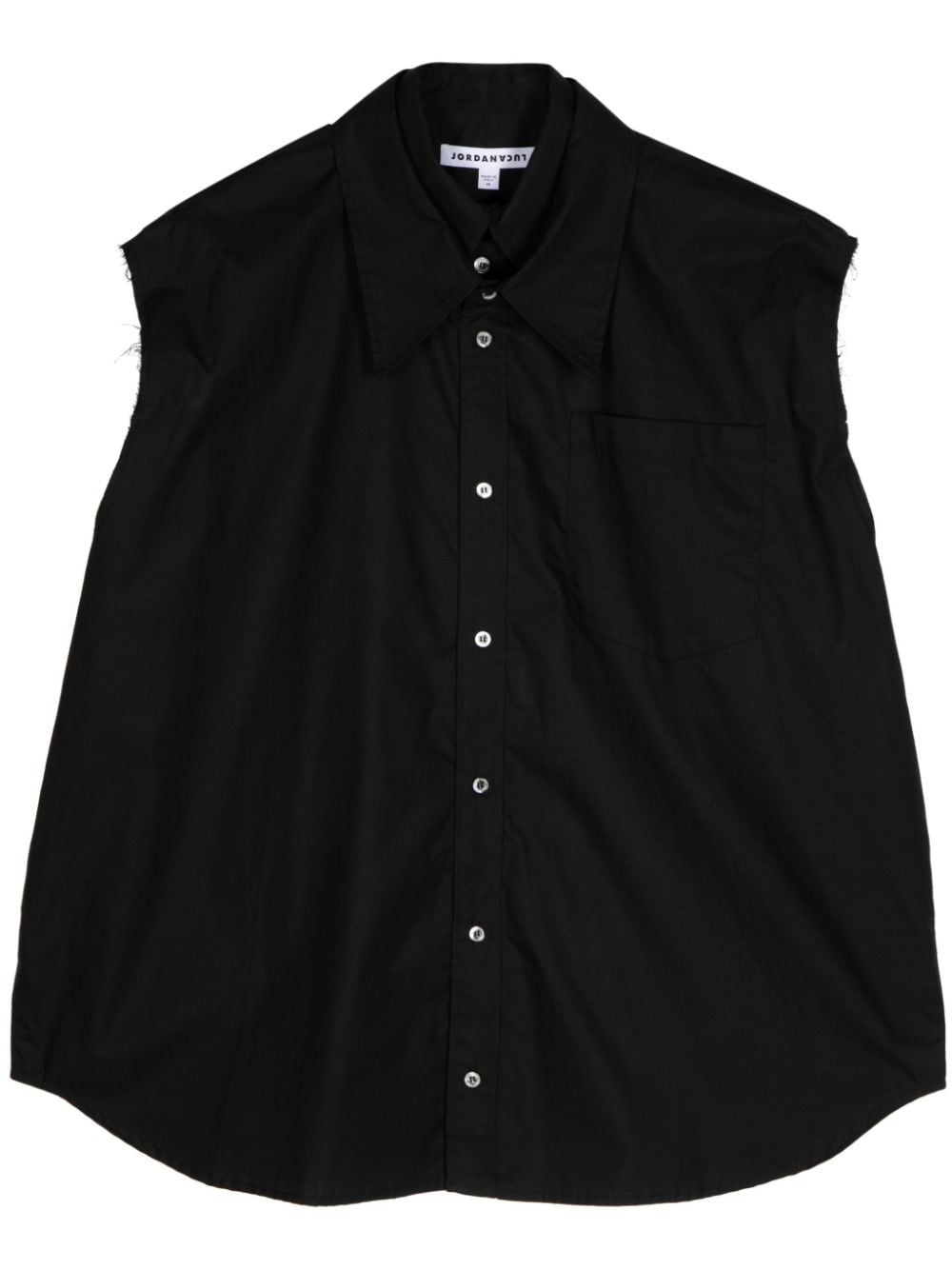 JORDANLUCA Clover sleeveless cotton shirt - Black von JORDANLUCA