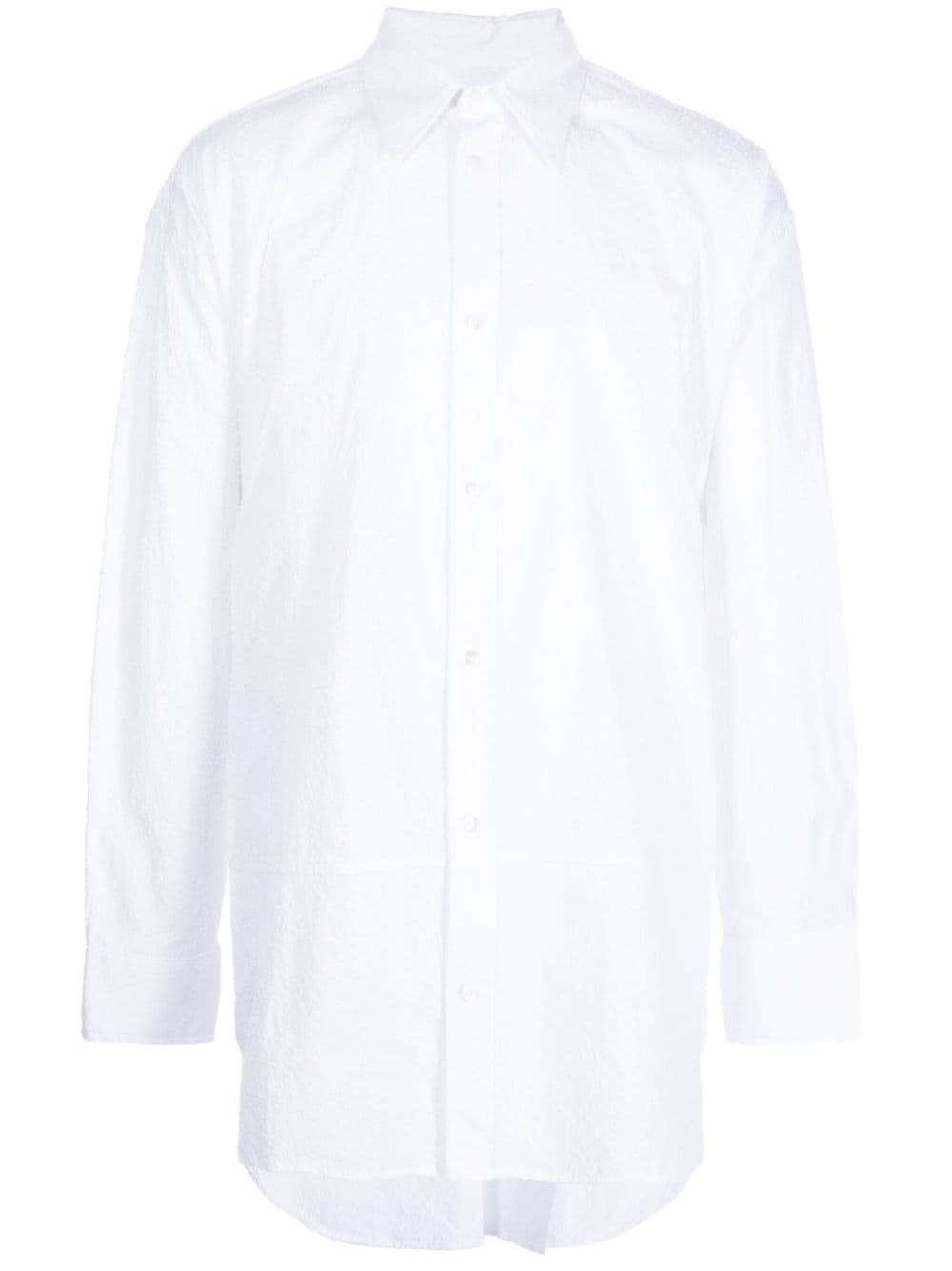 JORDANLUCA distressed-finished poplin shirt - White von JORDANLUCA