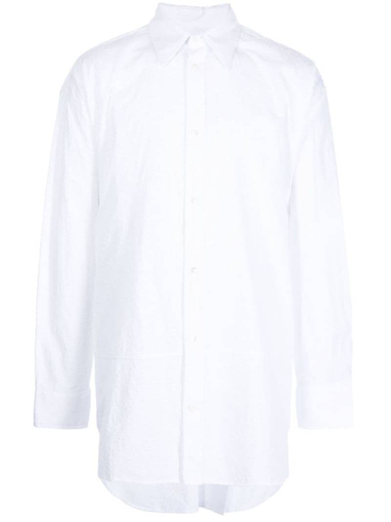 JORDANLUCA distressed-finished poplin shirt - White von JORDANLUCA