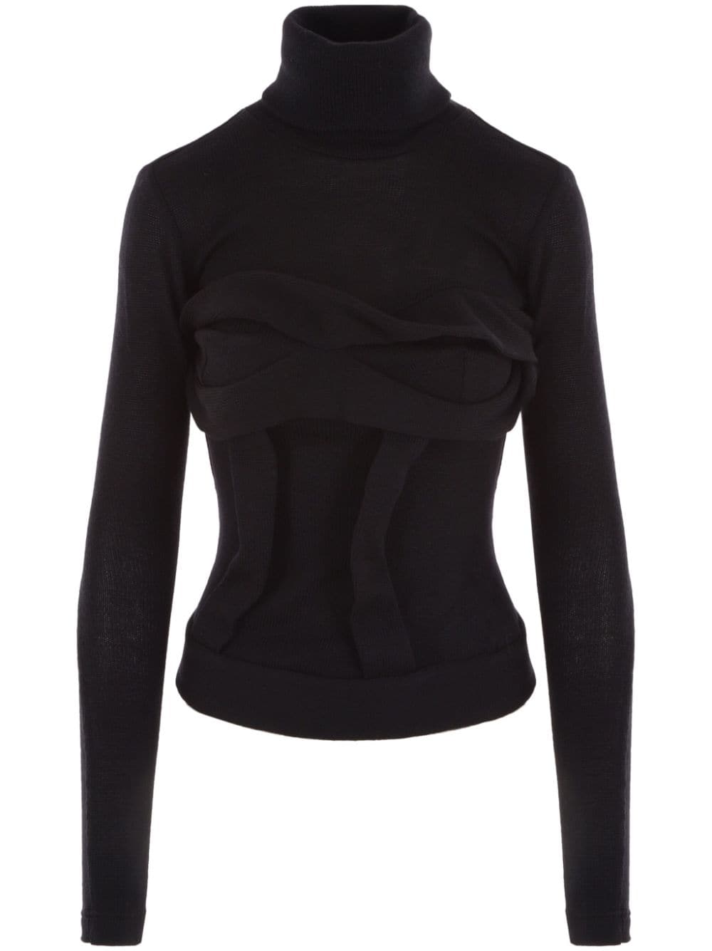 JORDANLUCA gathered-detail layered jumper - Black von JORDANLUCA