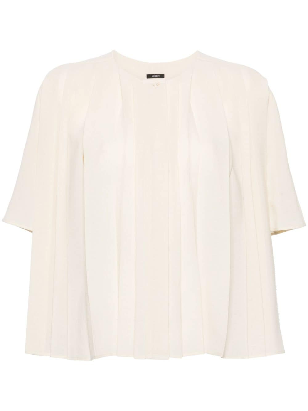 JOSEPH Bouloi collarless pleated blouse - Neutrals von JOSEPH