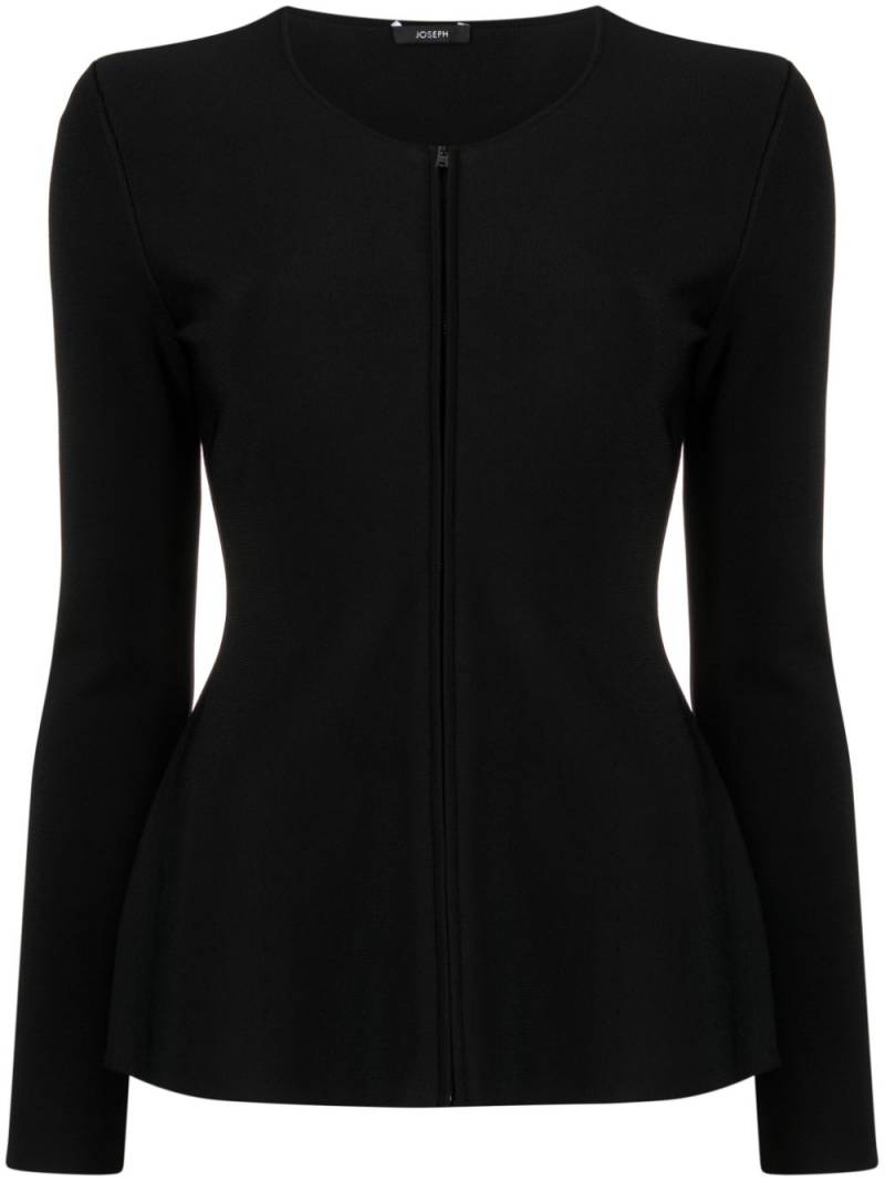 JOSEPH Milano zip-up long-sleeved top - Black von JOSEPH