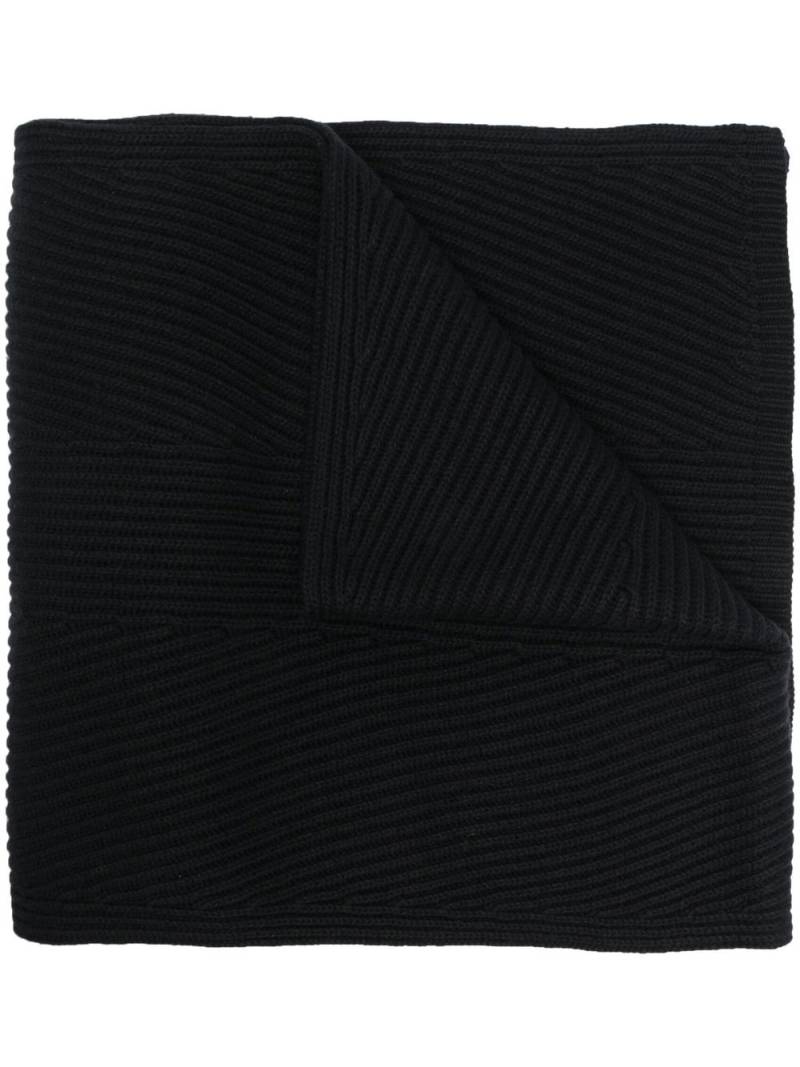 JOSEPH ribbed-knit cotton-wool blend scarf - Black von JOSEPH