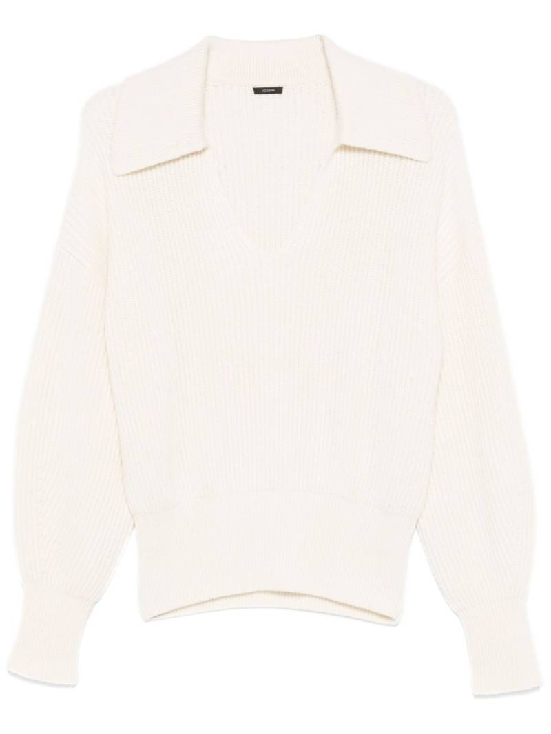 JOSEPH open neck sweater - White von JOSEPH