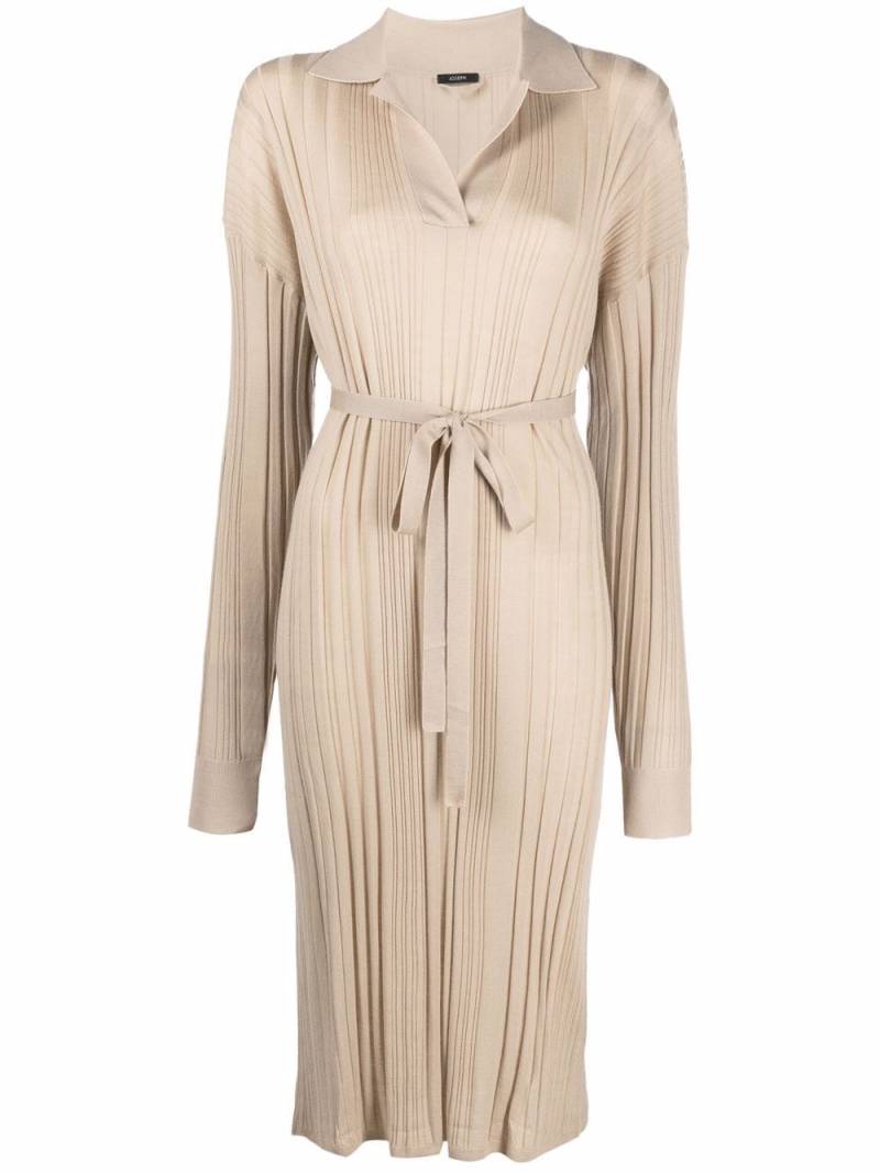 JOSEPH ribbed-knit tie-waist dress - Neutrals von JOSEPH