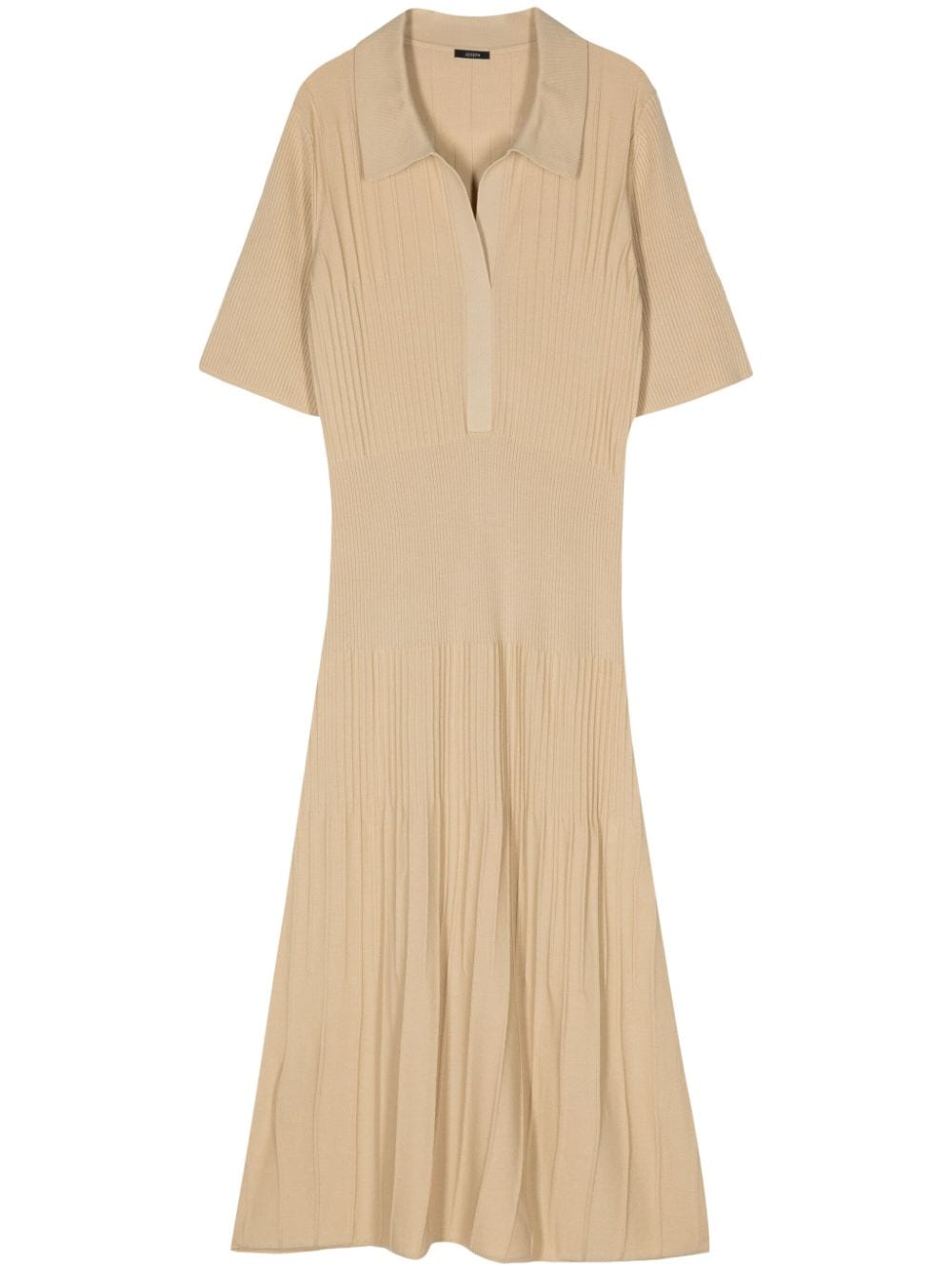 JOSEPH split-neck wool midi dress - Neutrals von JOSEPH