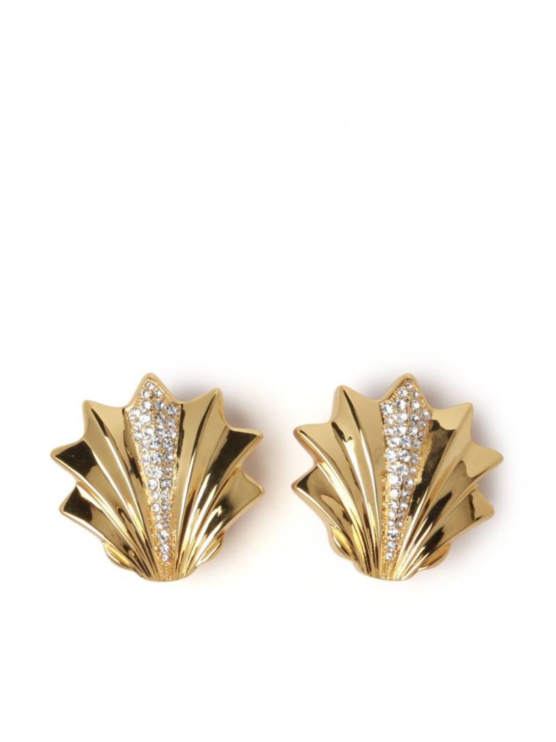 JULIETTA large Metal Shell clip-on earrings - Gold von JULIETTA