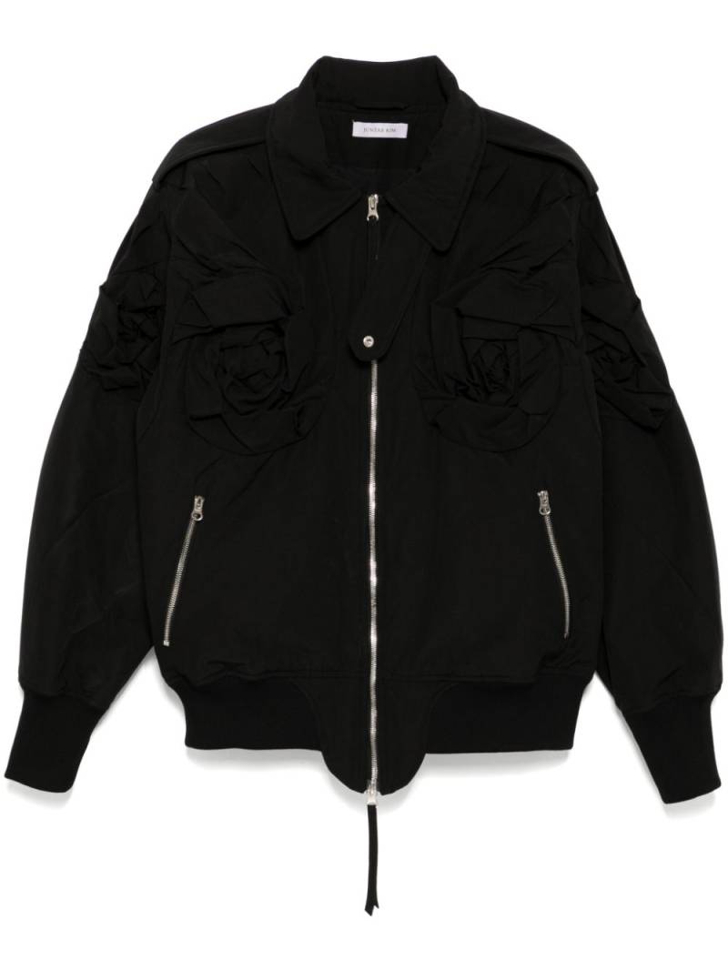 JUNTAE KIM padded floral jacket - Black von JUNTAE KIM