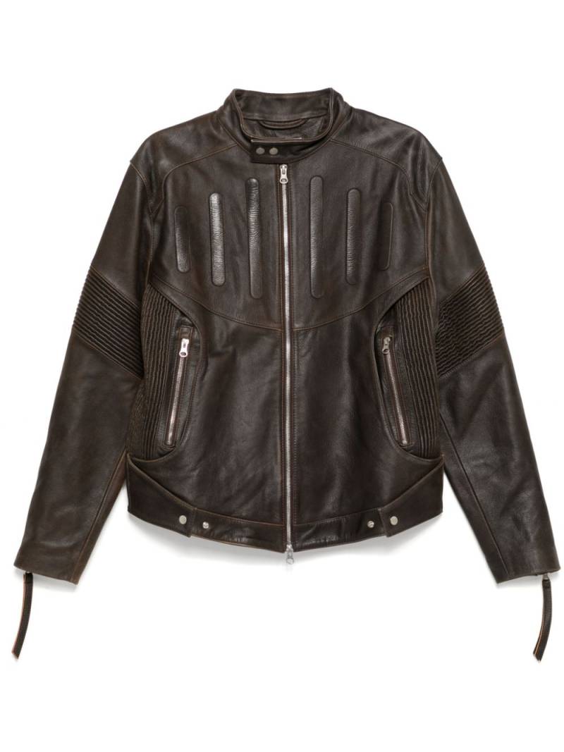 JUNTAE KIM panelled leather jacket - Brown von JUNTAE KIM