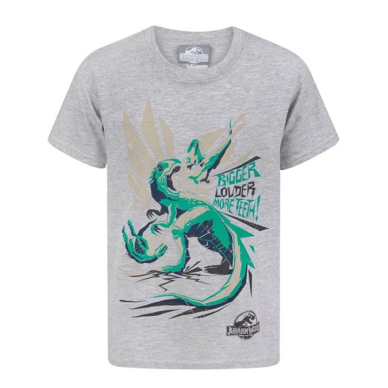 JURASSIC WORLD - offizielles Bigger Teeth TShirt, 104, Grau von JURASSIC WORLD