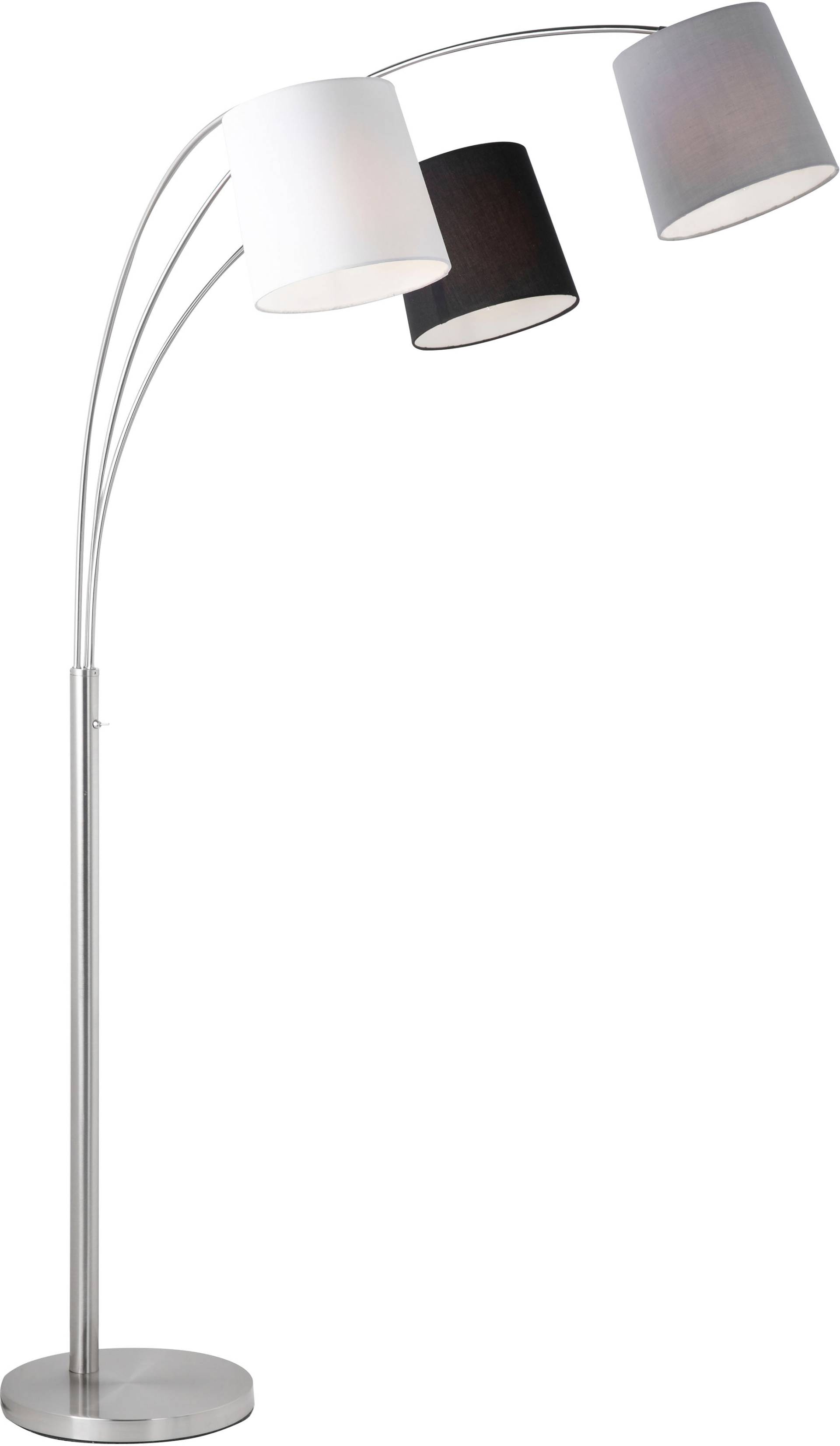 JUST LIGHT Stehlampe »MELVIN«, 3 flammig, Leuchtmittel E27 ohne Leuchtmittel, weiss, grau, schwarz, Kippschalter an der Stehleuchte, Metall u. Stoff JUST LIGHT Stehlampe »MELVIN«, 3 flammig, Leuchtmittel E27 ohne Leuchtmittel, weiss, grau, schwarz, Kippschalter an der Stehleuchte, Metall u. Stoff von JUST LIGHT