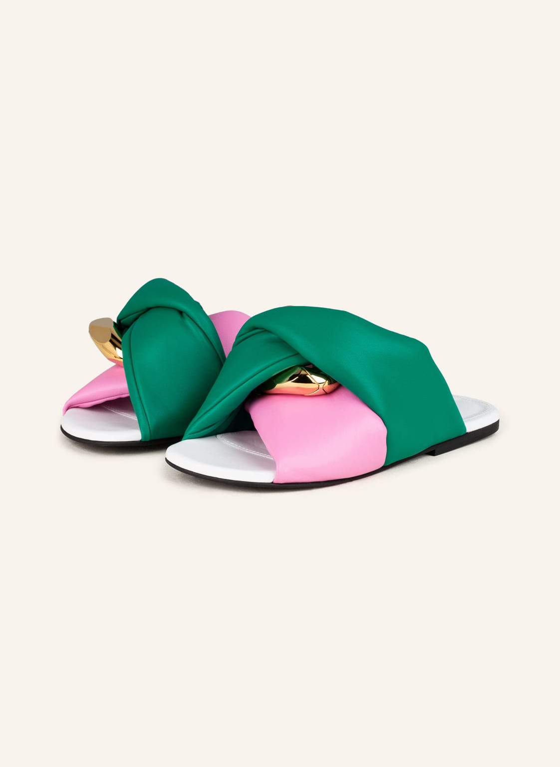 Jw Anderson Pantoletten Flat Twist gruen von JW ANDERSON