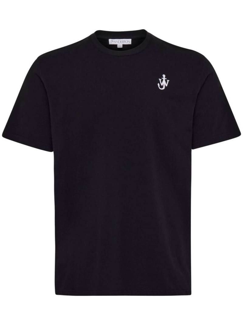 JW Anderson Anchor-embroidered T-shirt - Black von JW Anderson