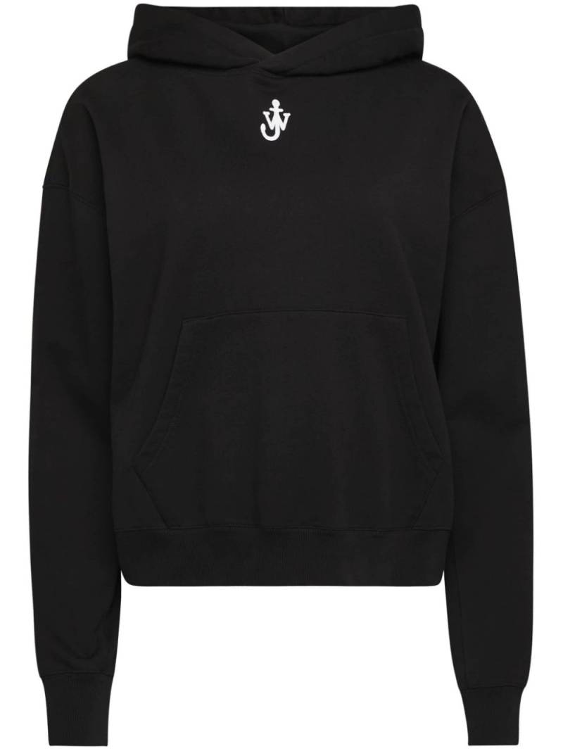 JW Anderson Anchor-embroidered hoodie - Black von JW Anderson