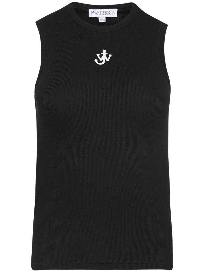 JW Anderson Anchor-embroidered top - Black von JW Anderson