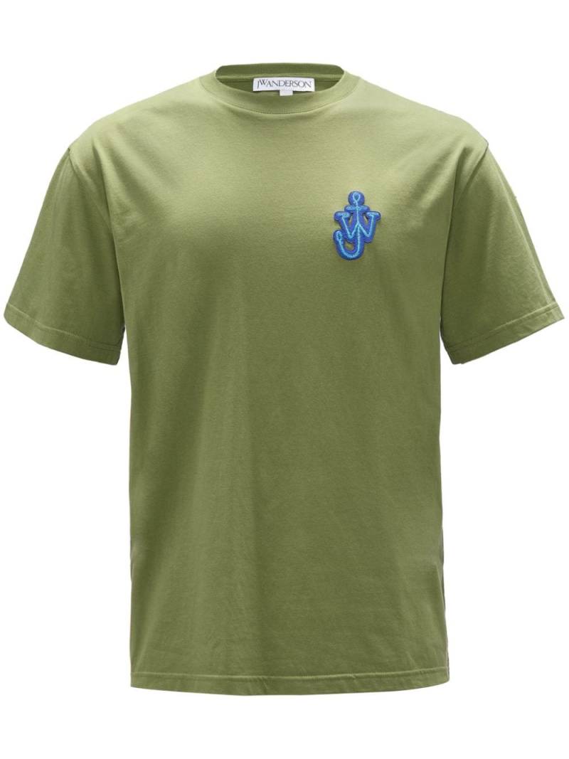 JW Anderson Anchor logo-embroidered organic cotton T-shirt - Green von JW Anderson