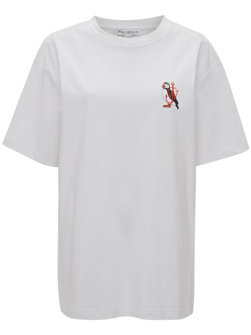 JW Anderson Canary-embroidery T-shirt - White von JW Anderson