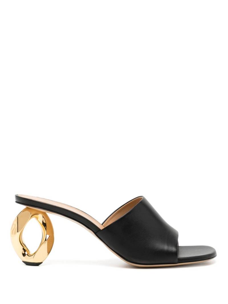 JW Anderson Chain Heel 70mm leather mules - Black von JW Anderson