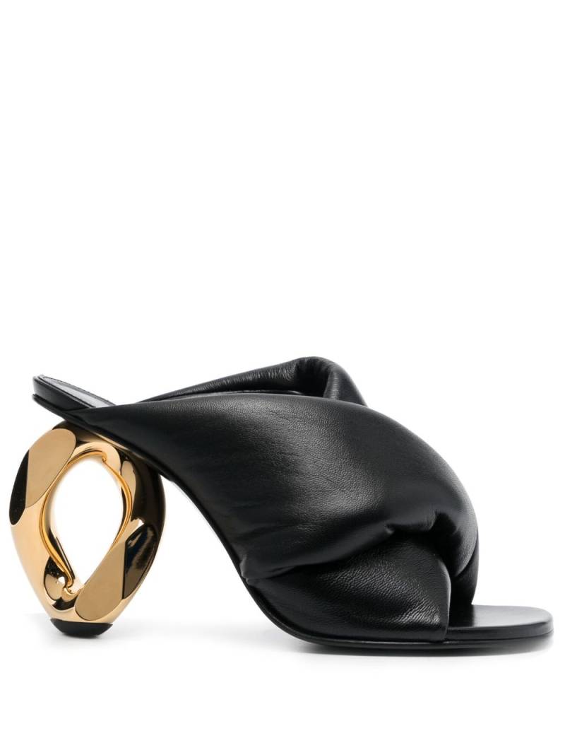 JW Anderson Chain Heel 95mm leather mules - Black von JW Anderson