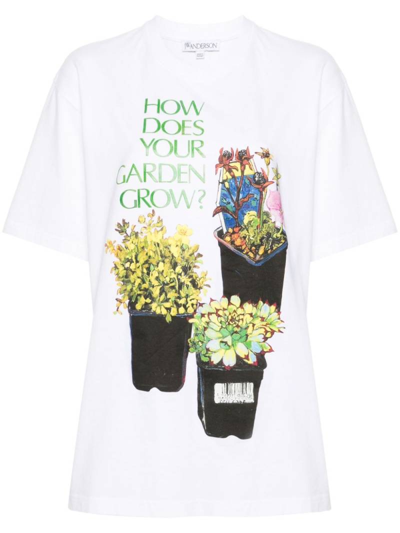 JW Anderson Flower Pot-print T-shirt - White von JW Anderson