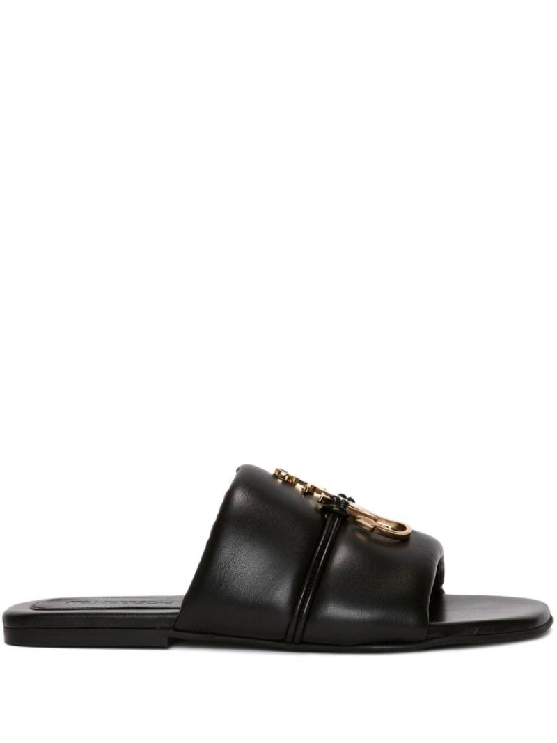 JW Anderson JW Anchor logo-plaque slides - Black von JW Anderson