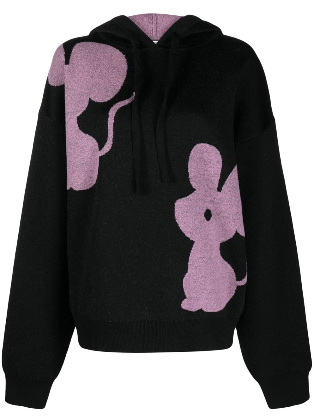 JW Anderson Mouse intarsia-knit hoodie - Black von JW Anderson