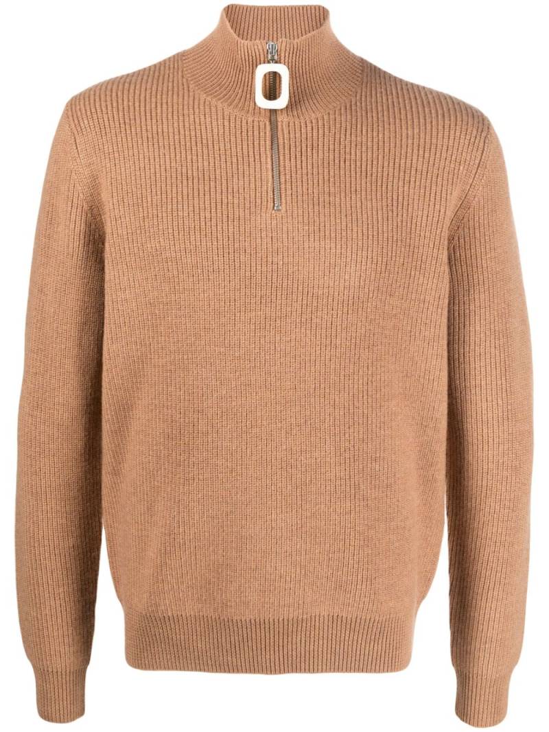 JW Anderson Puller half-zip ribbed jumper - Brown von JW Anderson