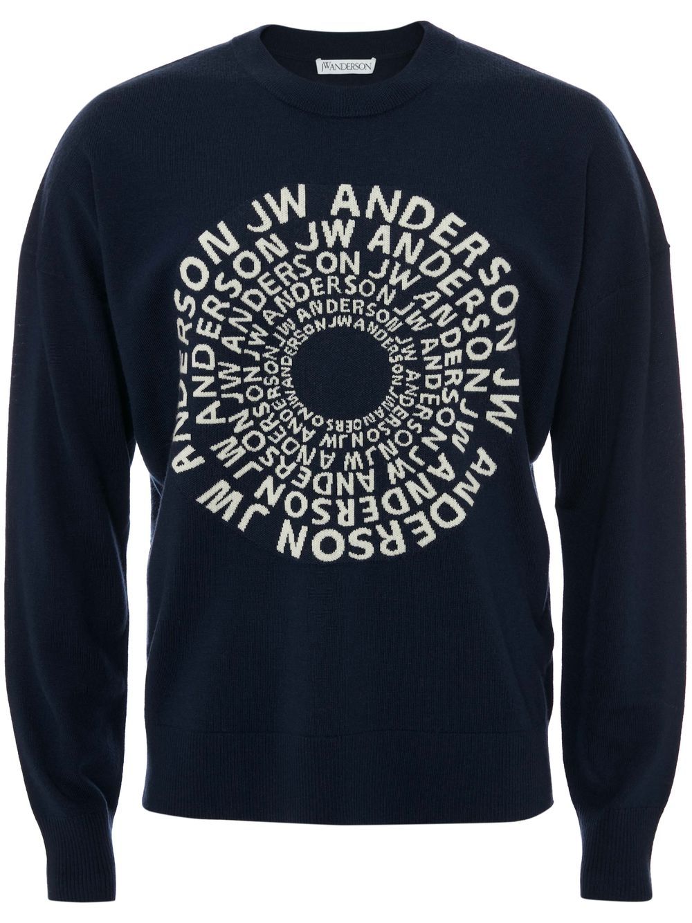 JW Anderson Swirl-logo crew neck jumper - Blue von JW Anderson