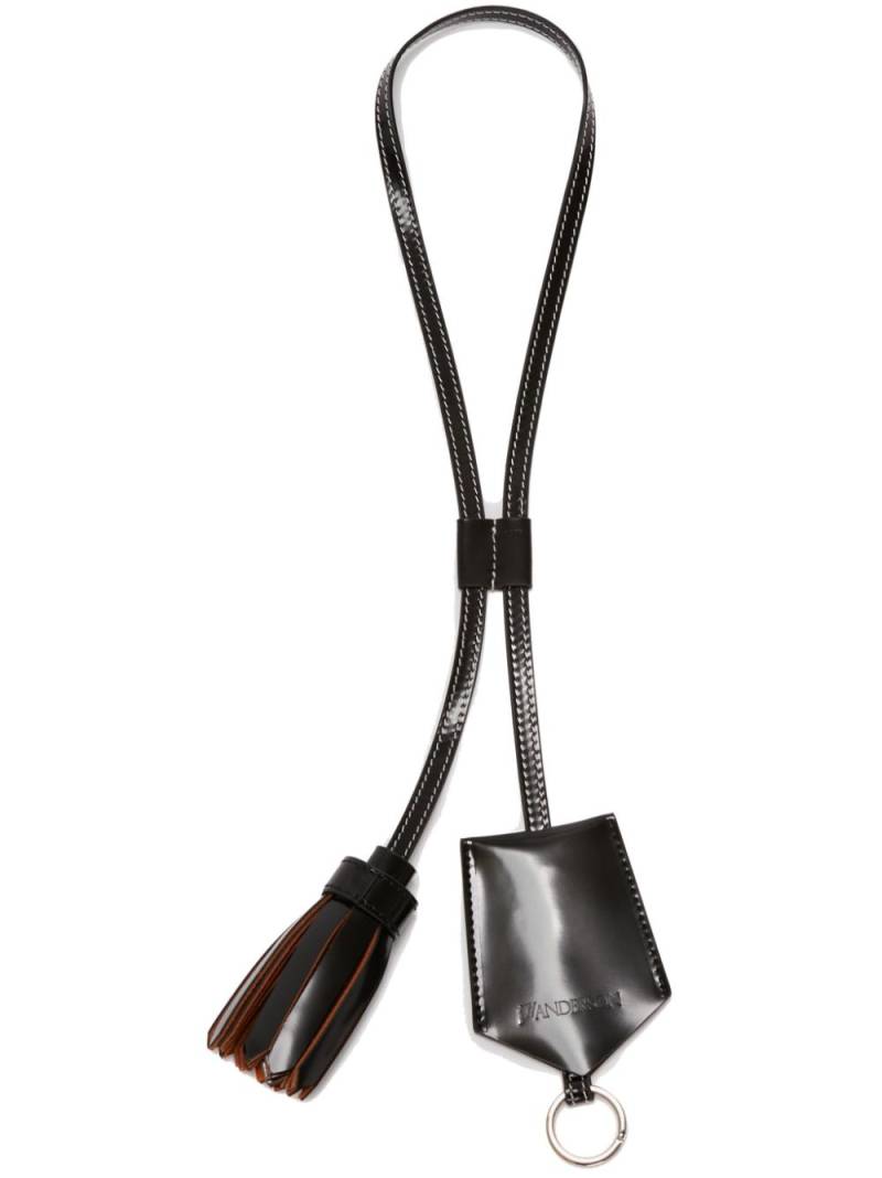 JW Anderson Tassel leather key chain - Black von JW Anderson