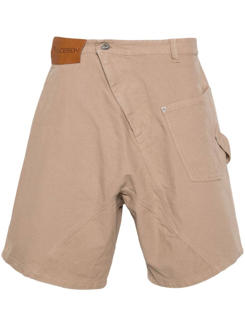 JW Anderson Twisted canvas shorts - Brown von JW Anderson