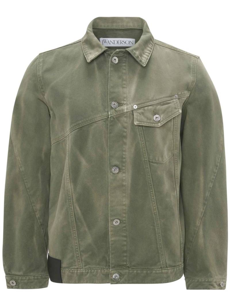 JW Anderson Twisted logo-patch denim jacket - Green von JW Anderson