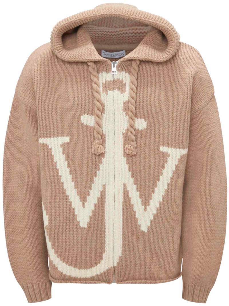 JW Anderson anchor-print zip-up hoodie - Neutrals von JW Anderson