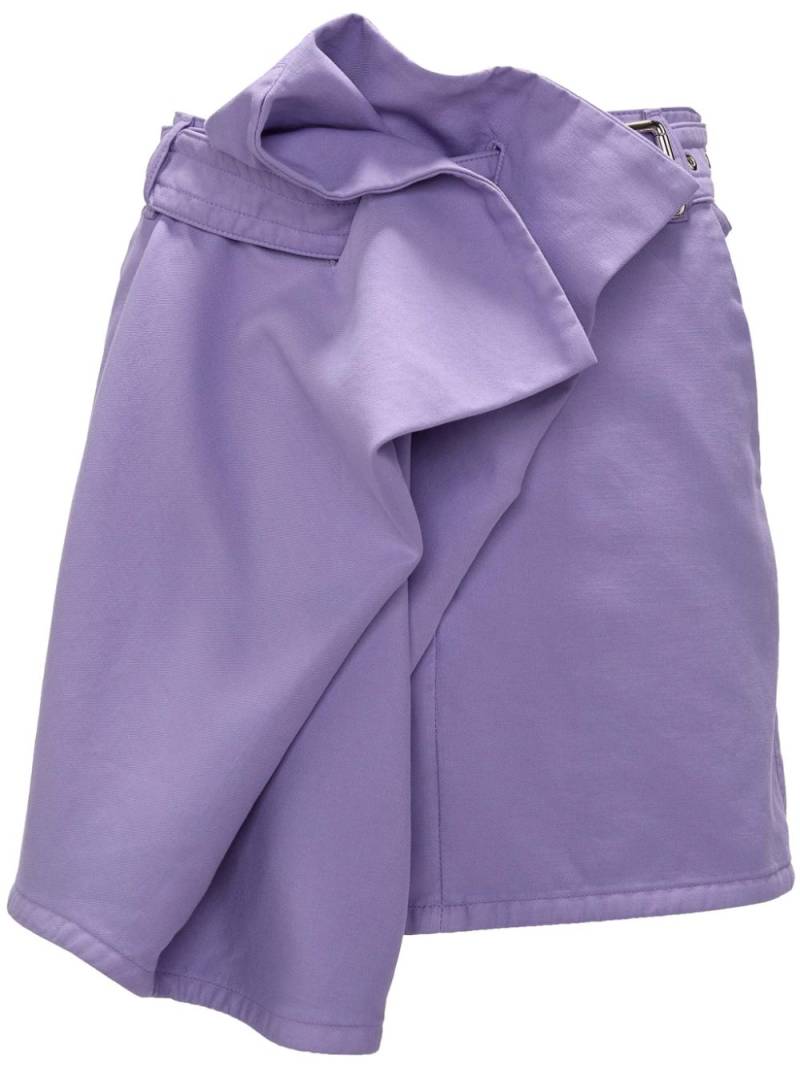 JW Anderson asymmetric draped cotton mini skirt - Purple von JW Anderson