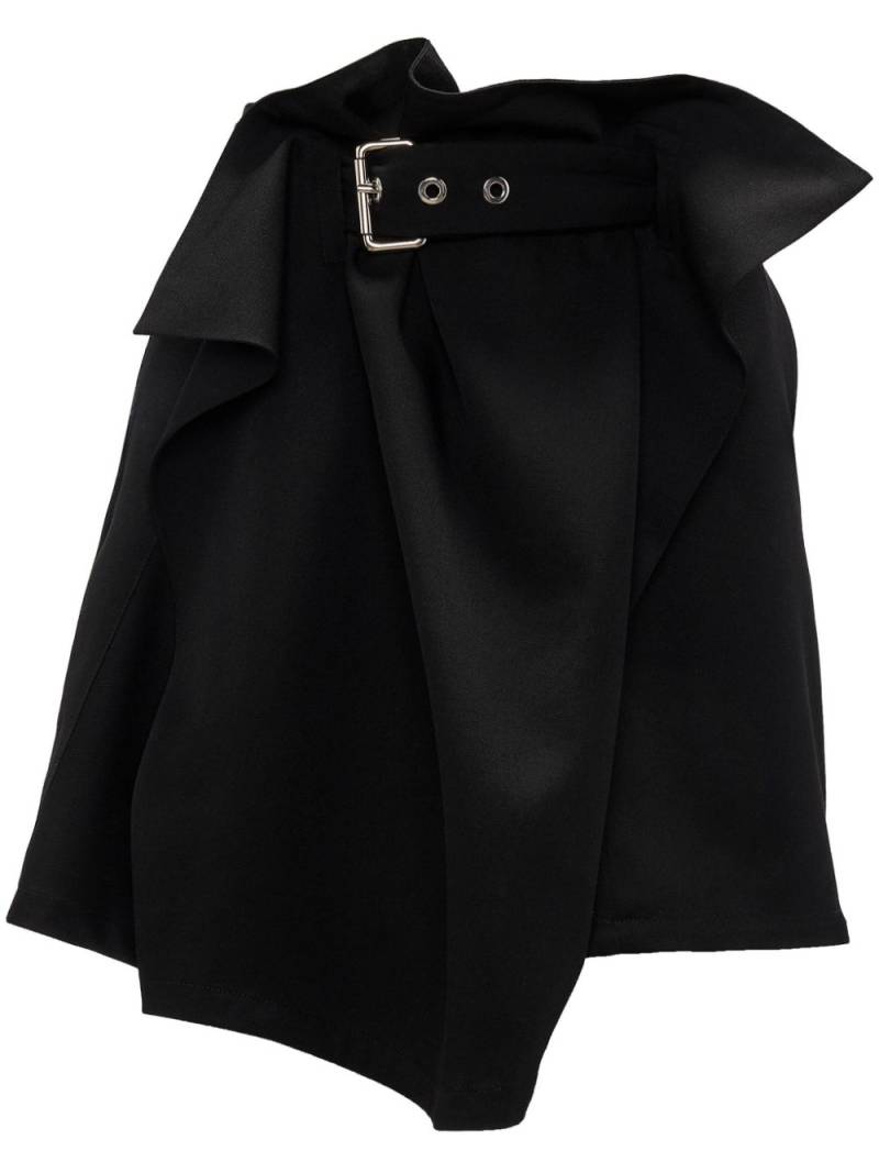 JW Anderson asymmetric draped wool mini skirt - Black von JW Anderson