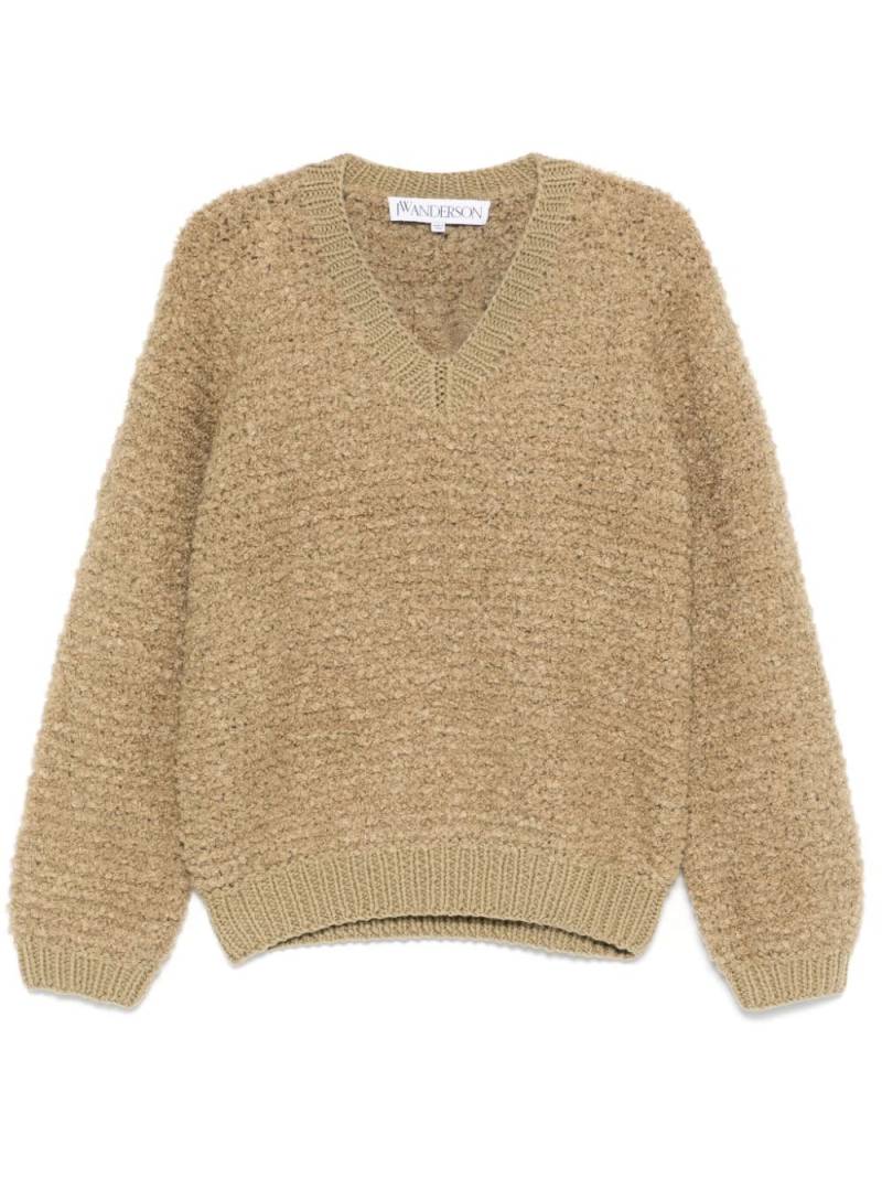 JW Anderson bouclé V-neck sweater - Green von JW Anderson