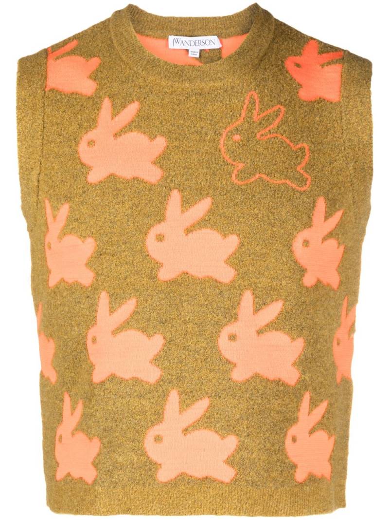 JW Anderson bunny-jacquard knit vest - Brown von JW Anderson