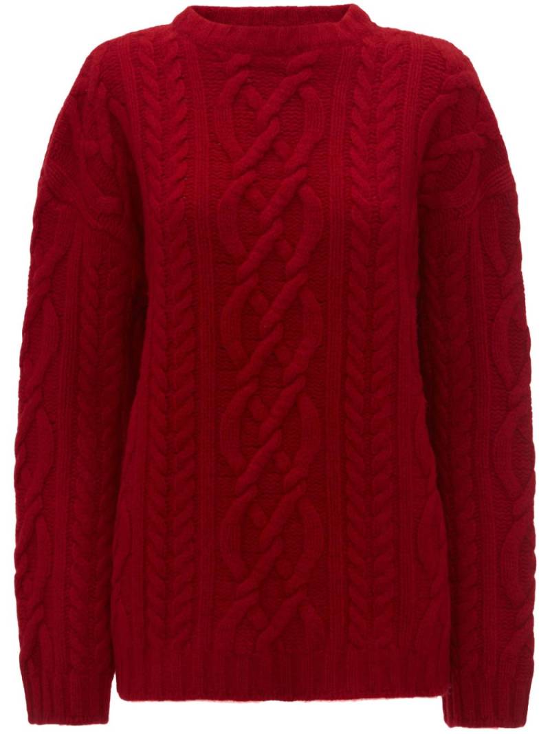 JW Anderson cable-knit crew-neck jumper - Red von JW Anderson