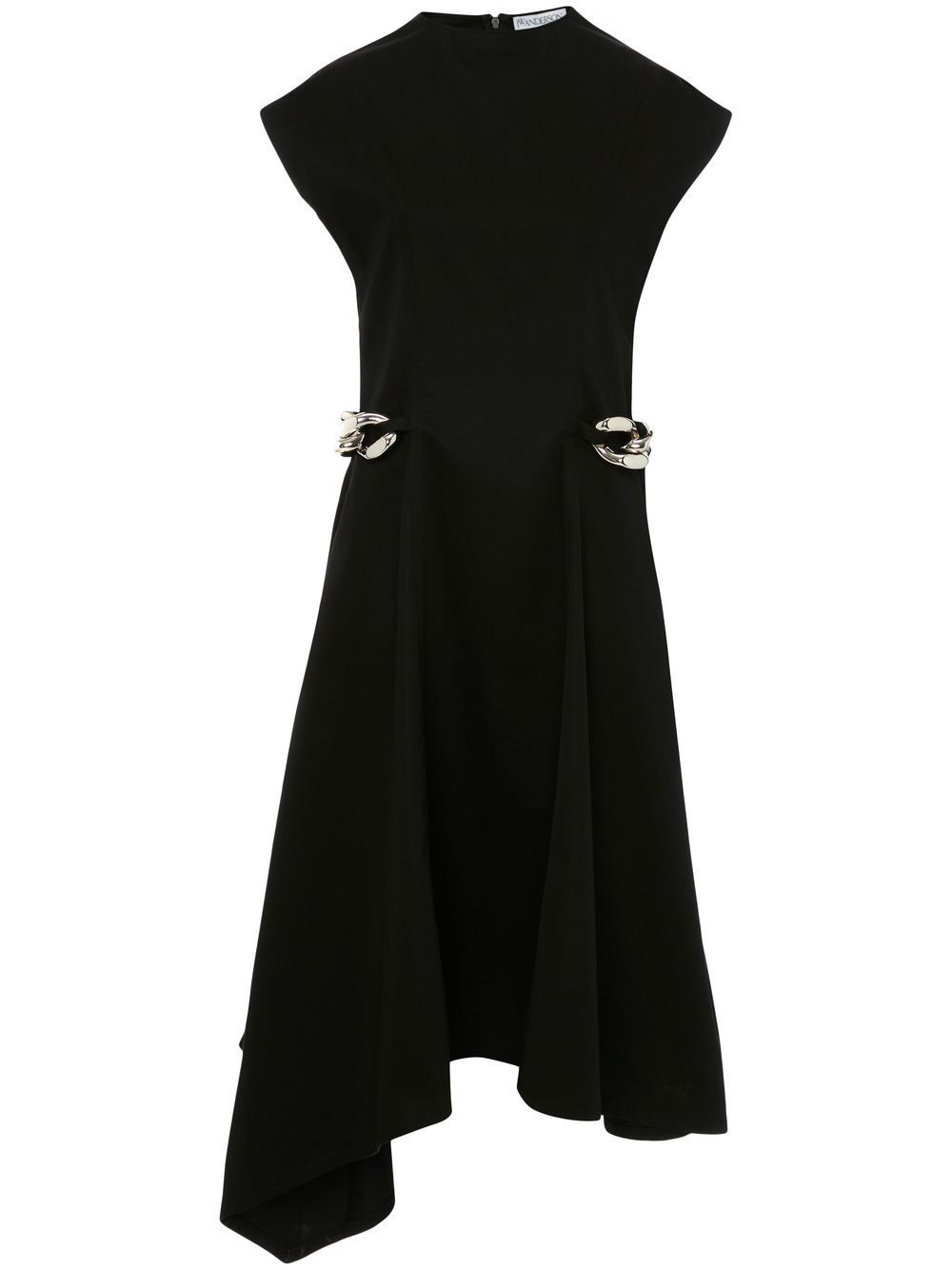 JW Anderson chain-detailed asymmetric midi dress - Black von JW Anderson