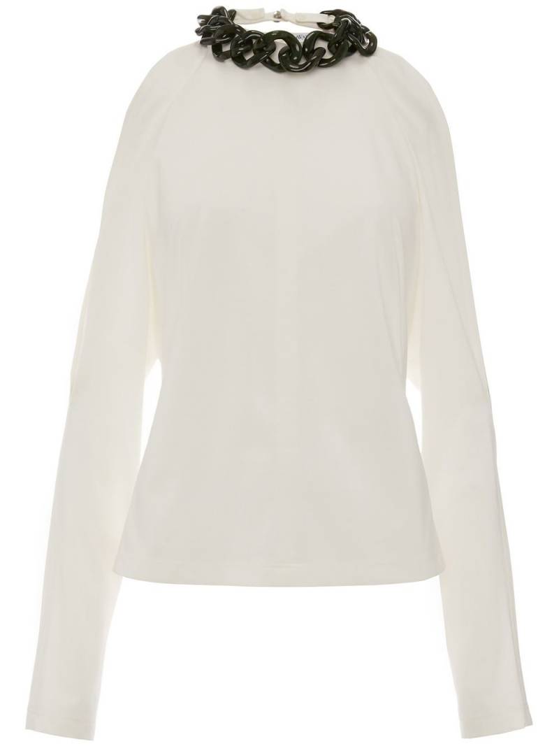 JW Anderson chain-embellished cold-shoulder top - White von JW Anderson