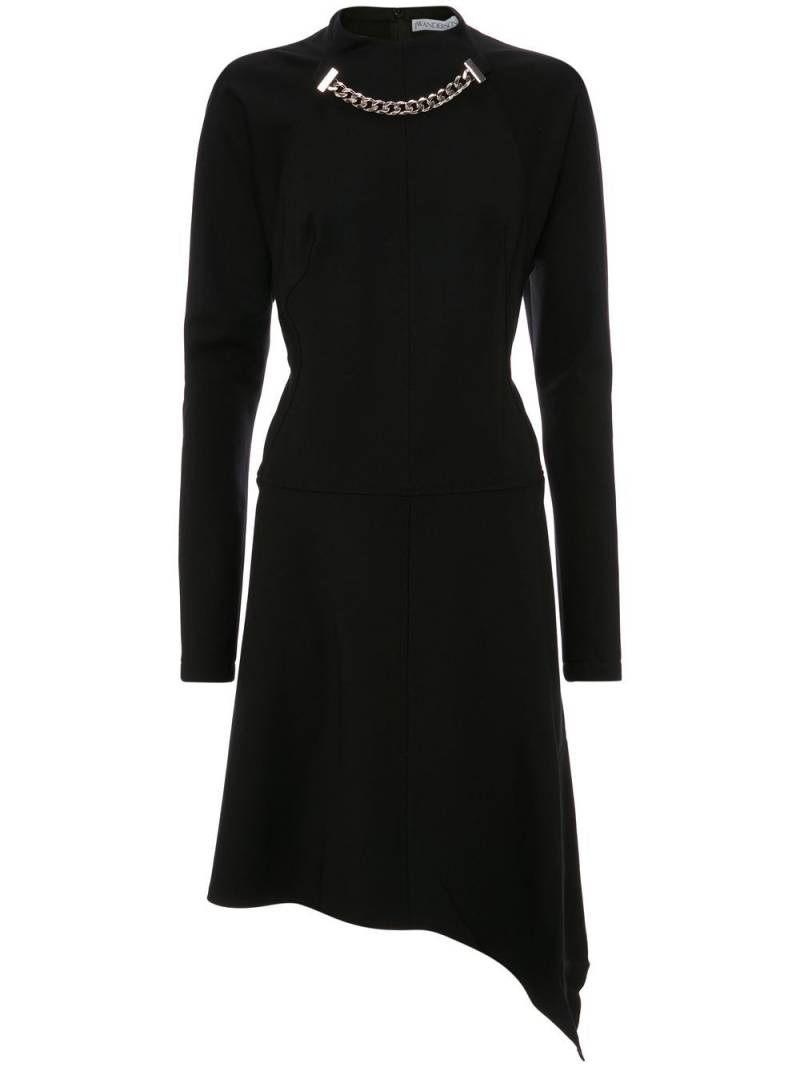 JW Anderson chained asymmetric-hem midi-dress - Black von JW Anderson