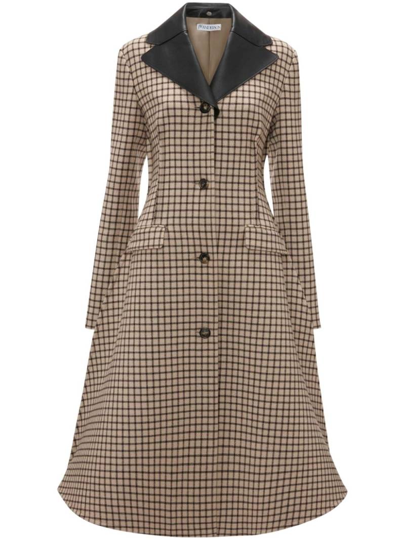 JW Anderson check-print A-line coat - Neutrals von JW Anderson