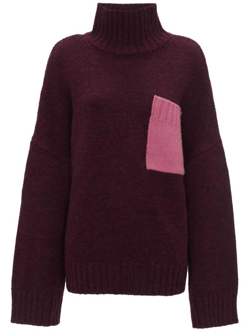 JW Anderson contrast-pocket ribbed-knit jumper - Purple von JW Anderson