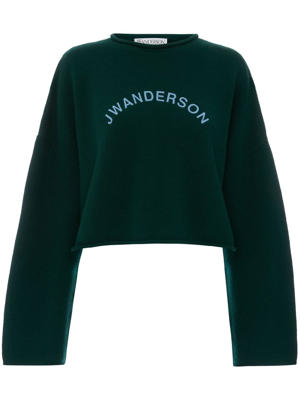 JW Anderson cropped logo-print jumper - Green von JW Anderson
