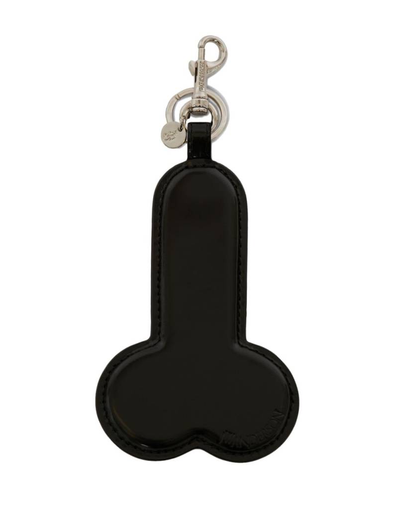 JW Anderson debossed-logo leather keyring - Black von JW Anderson