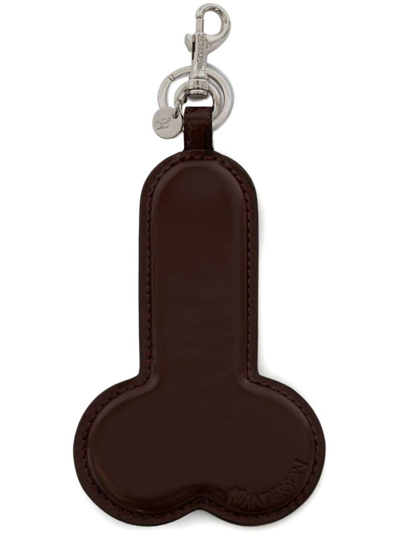 JW Anderson debossed-logo leather keyring - Red von JW Anderson