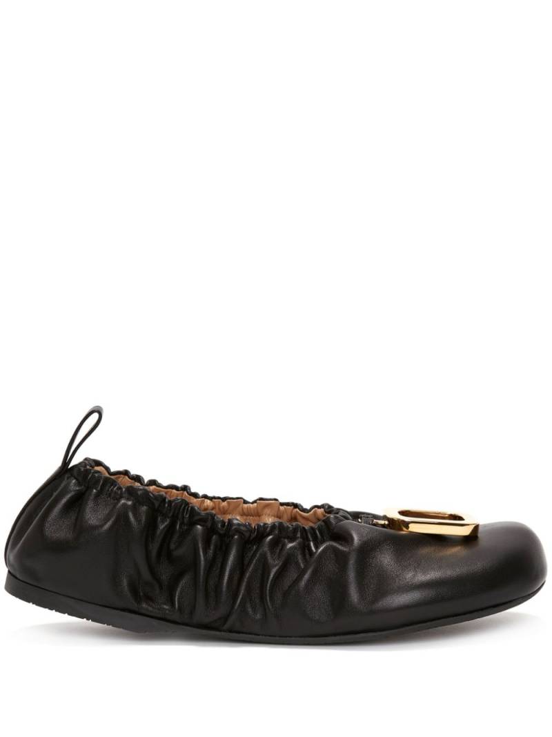 JW Anderson decorative-buckle leather ballerina shoes - Black von JW Anderson