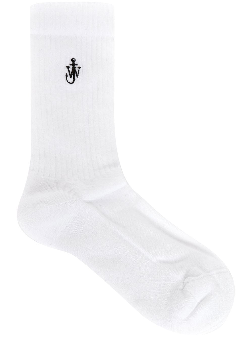 JW Anderson embroidered-logo ribbed socks - White von JW Anderson