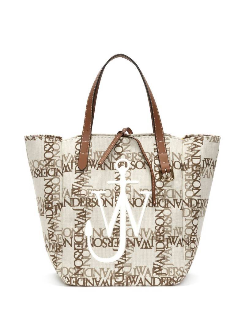 JW Anderson Cabas logo-grid tote bag - Neutrals von JW Anderson