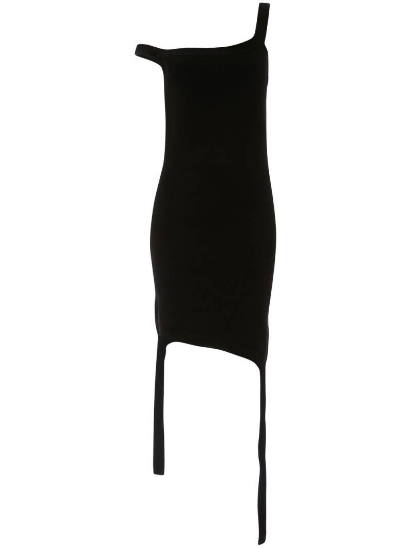 JW Anderson fine-knit asymmetric mini dress - Black von JW Anderson